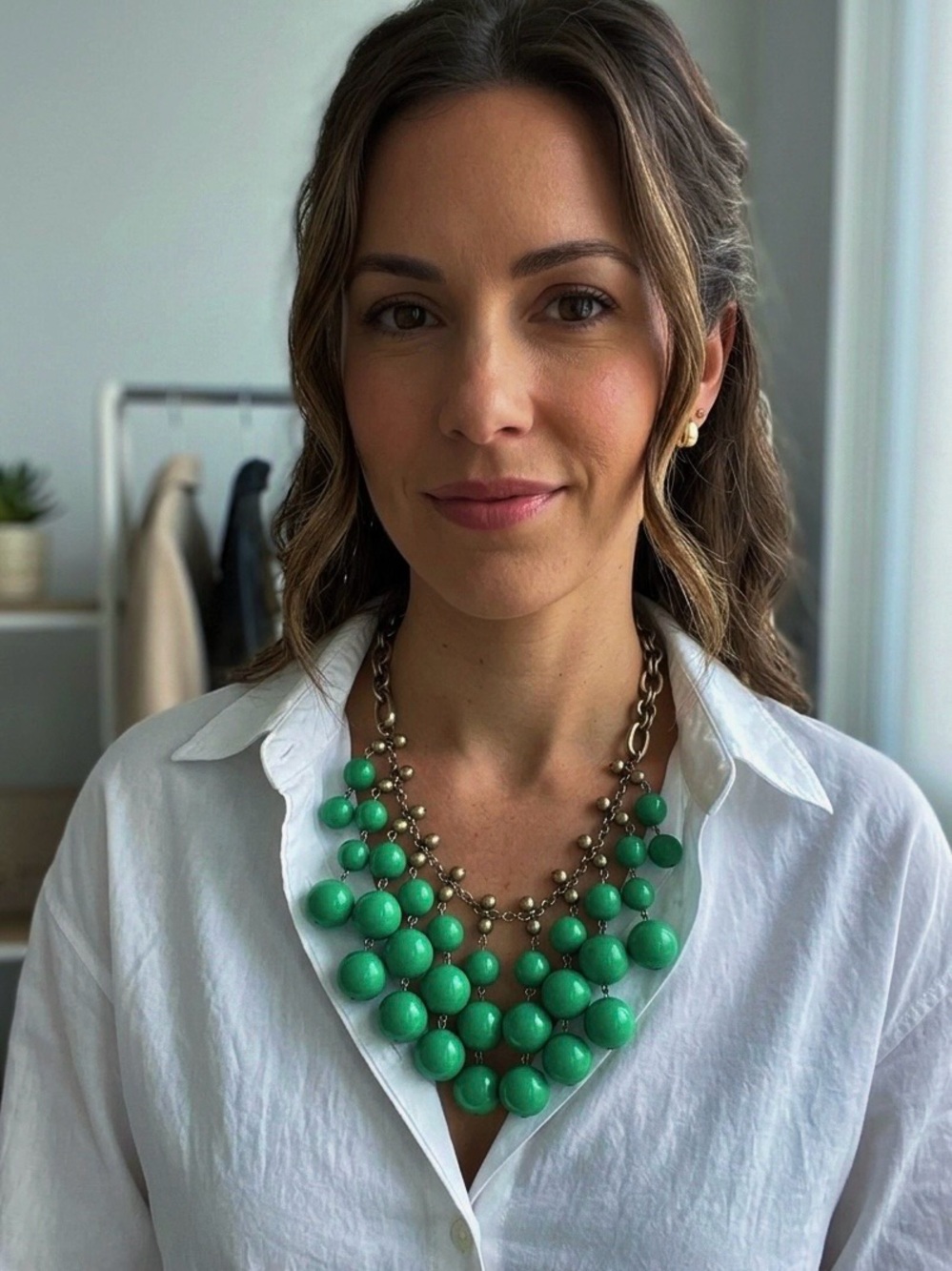Stella & Dot JOLIE Kelly Green Bauble Statement Necklace